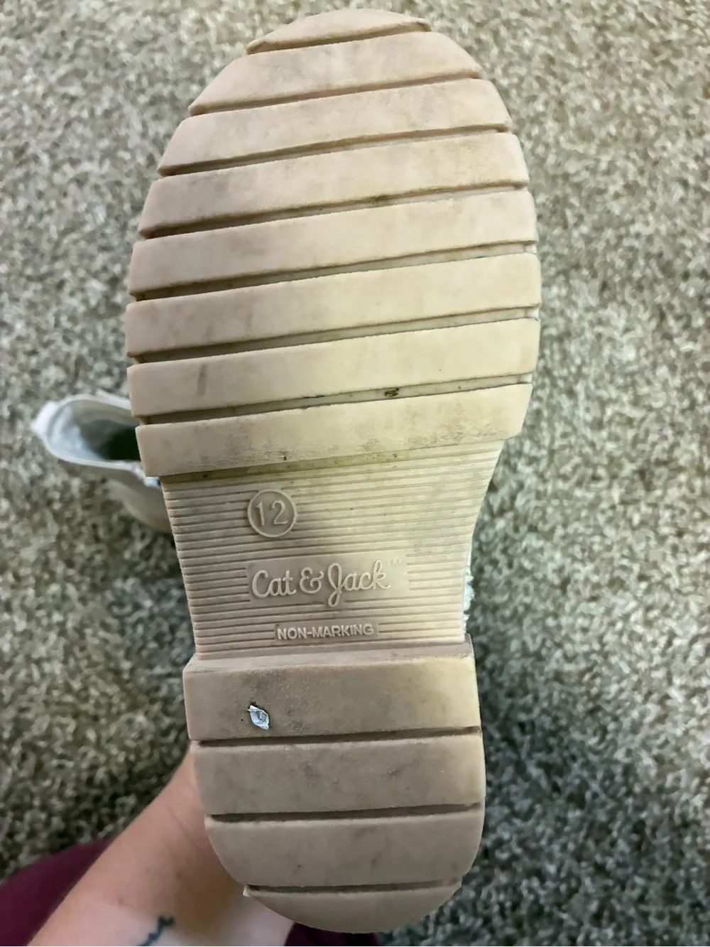 Cat & Jack Cream Kids Ankle Boots with Side Zipper